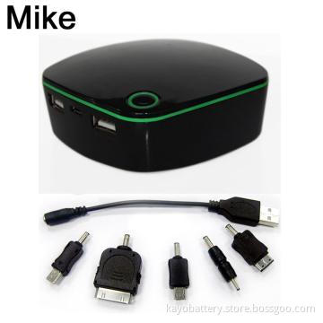 Mobile power with 9000mAh 1A, dual output DC5V 2.1A, DC5V 1A with 5pcs